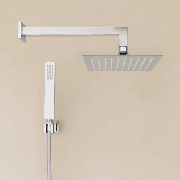 Soffione Doccia Quadro + Braccio Doccia Quadro + Set Doccia Quadro