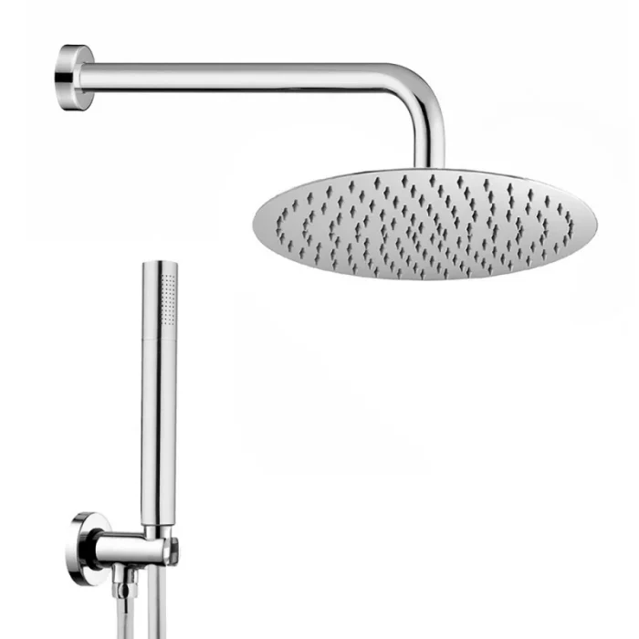 Soffione Doccia Tondo + Braccio Doccia Tondo + Set Doccia Tondo